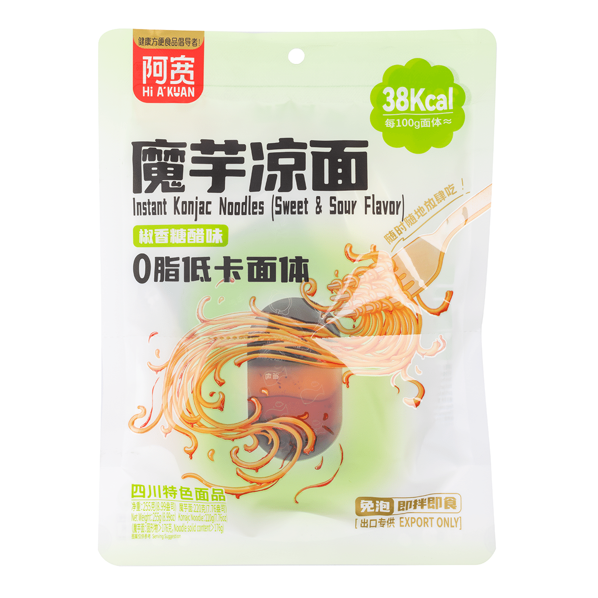 A Kuan Instant Konjac Noodles Sweet & Sour Flavor 255 g