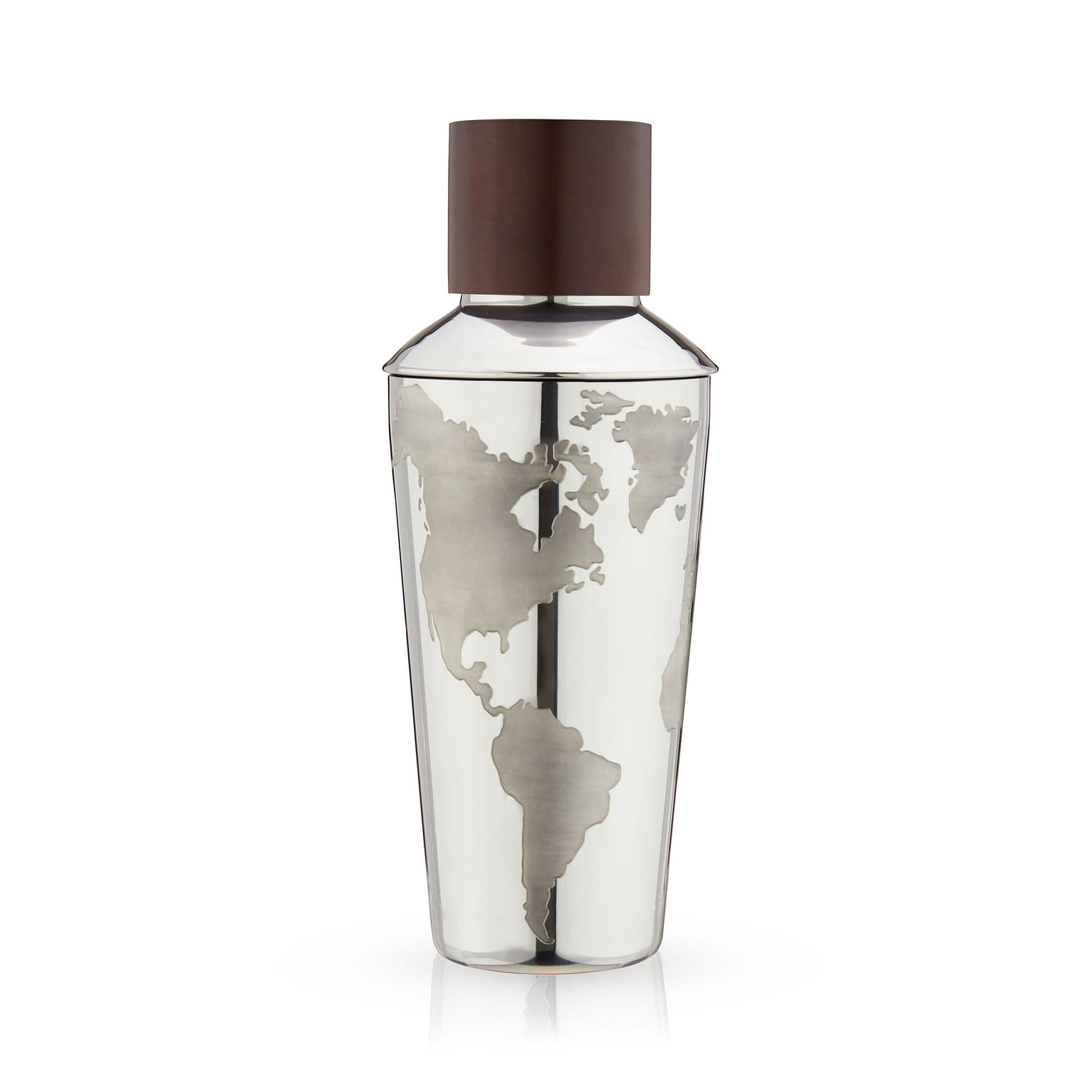 Viski Globe Stainless Steel Cocktail Shaker with Etched Map and Compass - Drink Mixers for Cocktails & Bar Shaker - 32 Oz 32 オンス