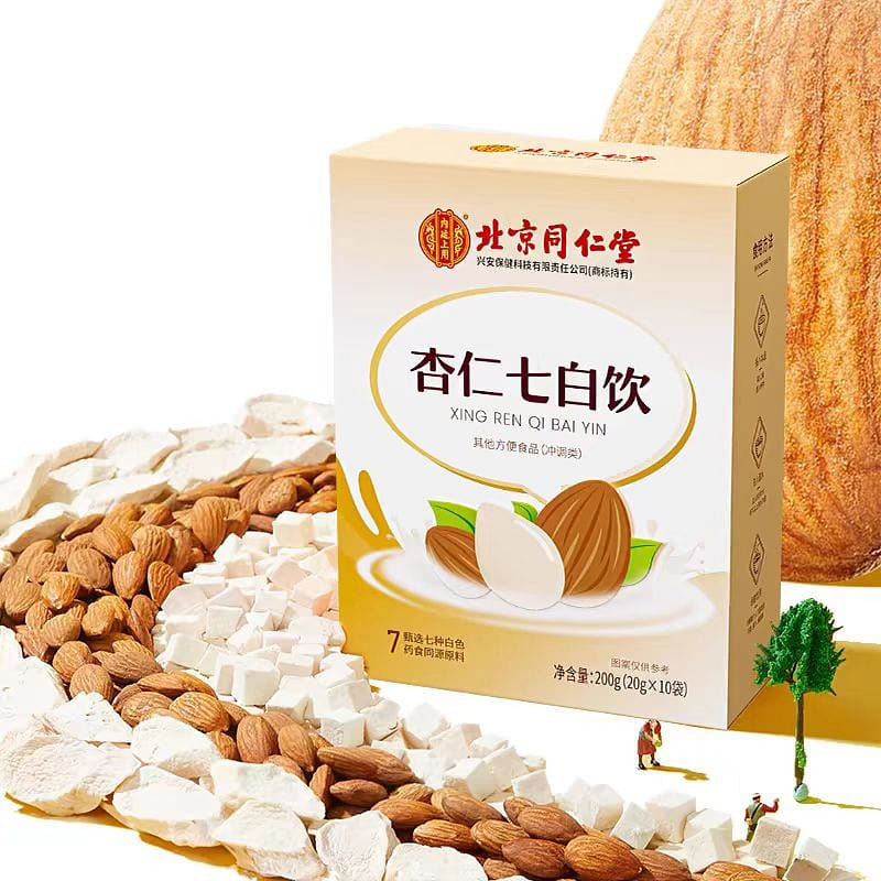 Beijing Tong Ren Tang Almond Seven White Drink Baking Pure South Almond Flour Meal Replacement 200g 200 그램