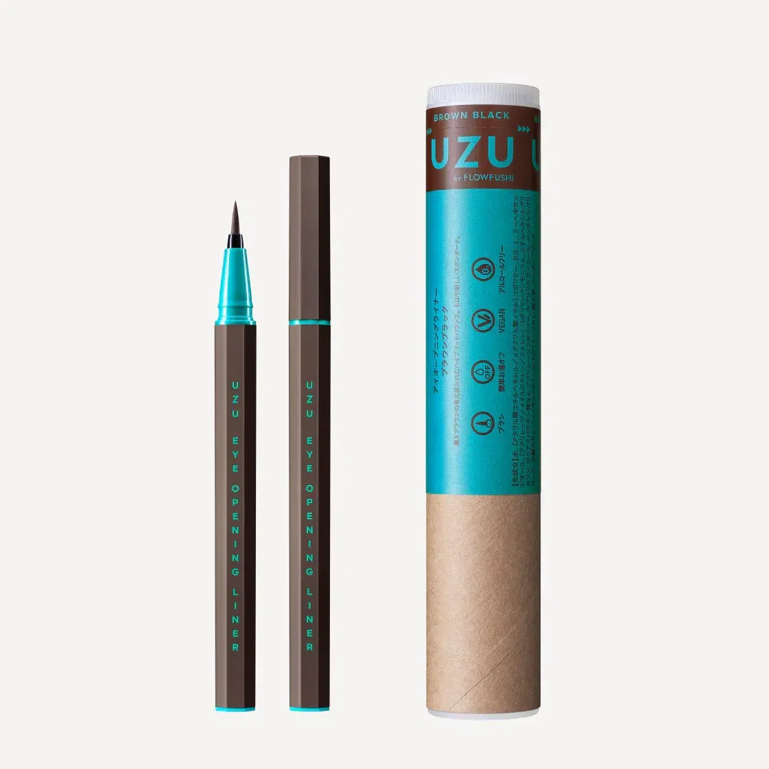 UZU BY FLOWFUSHI Eye Opening Liner Liquid (Brown Black) 1 ส่วน