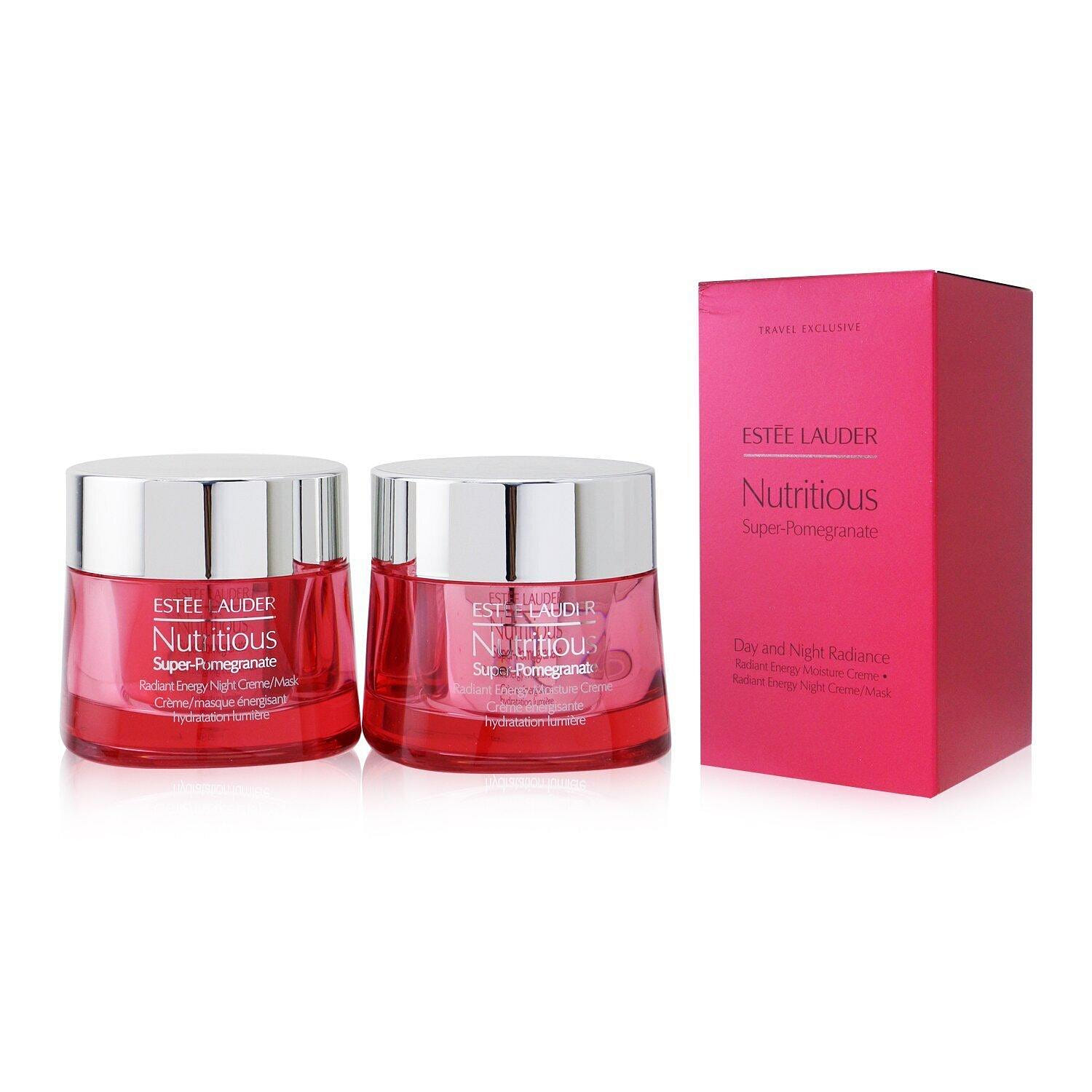 Estee Lauder Nutritious Super-Pomegranate Day & Night Radiance Set: Moisture Creme ml+ Night Creme/Mask ml /PGA 2pcs 2 개