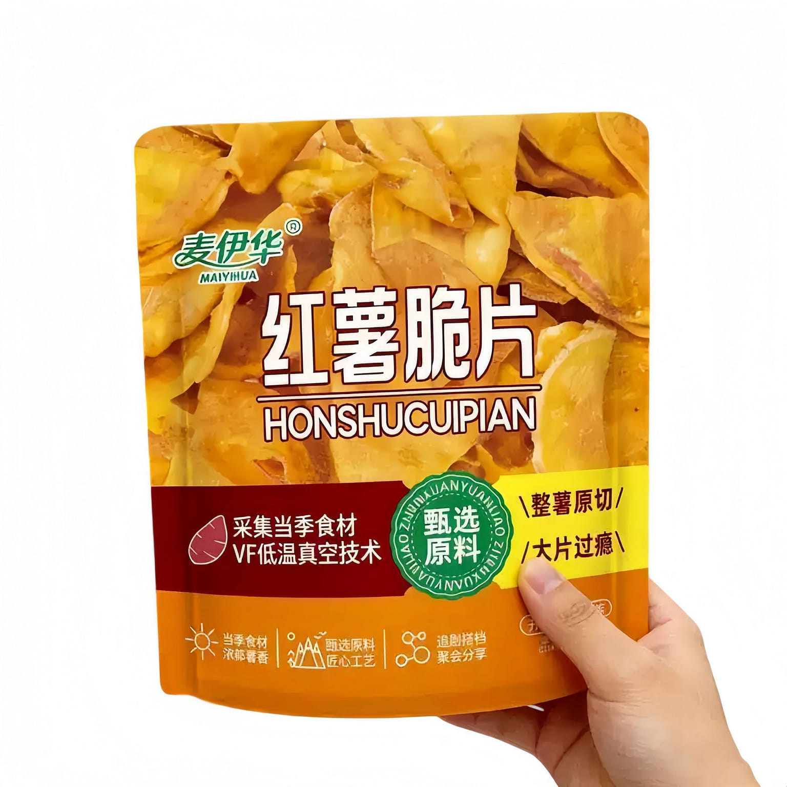 麥伊華 紅薯脆片凍乾地瓜乾片100g1袋酥脆薯片 100 克