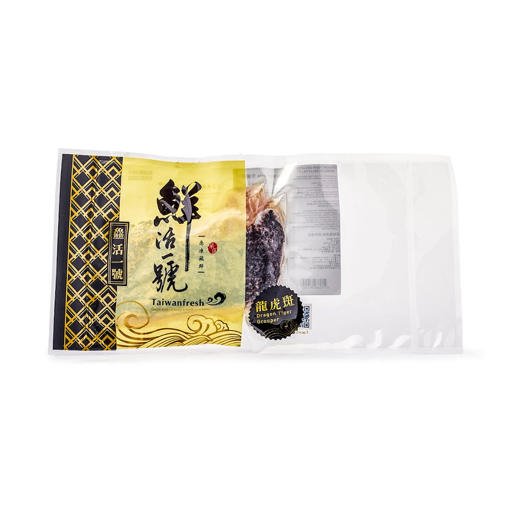 Taiwan Fresh Dragon Tiger Grouper Marbled Belly Fillet, Frozen 8.1 oz