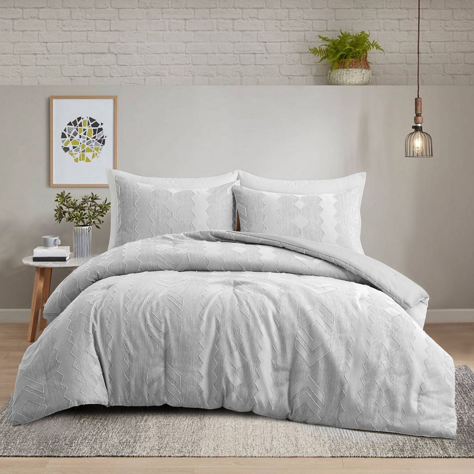 UNIKOME Clipped Premium Soft Bedding Set All Season Comforter Beige Twin 1 개