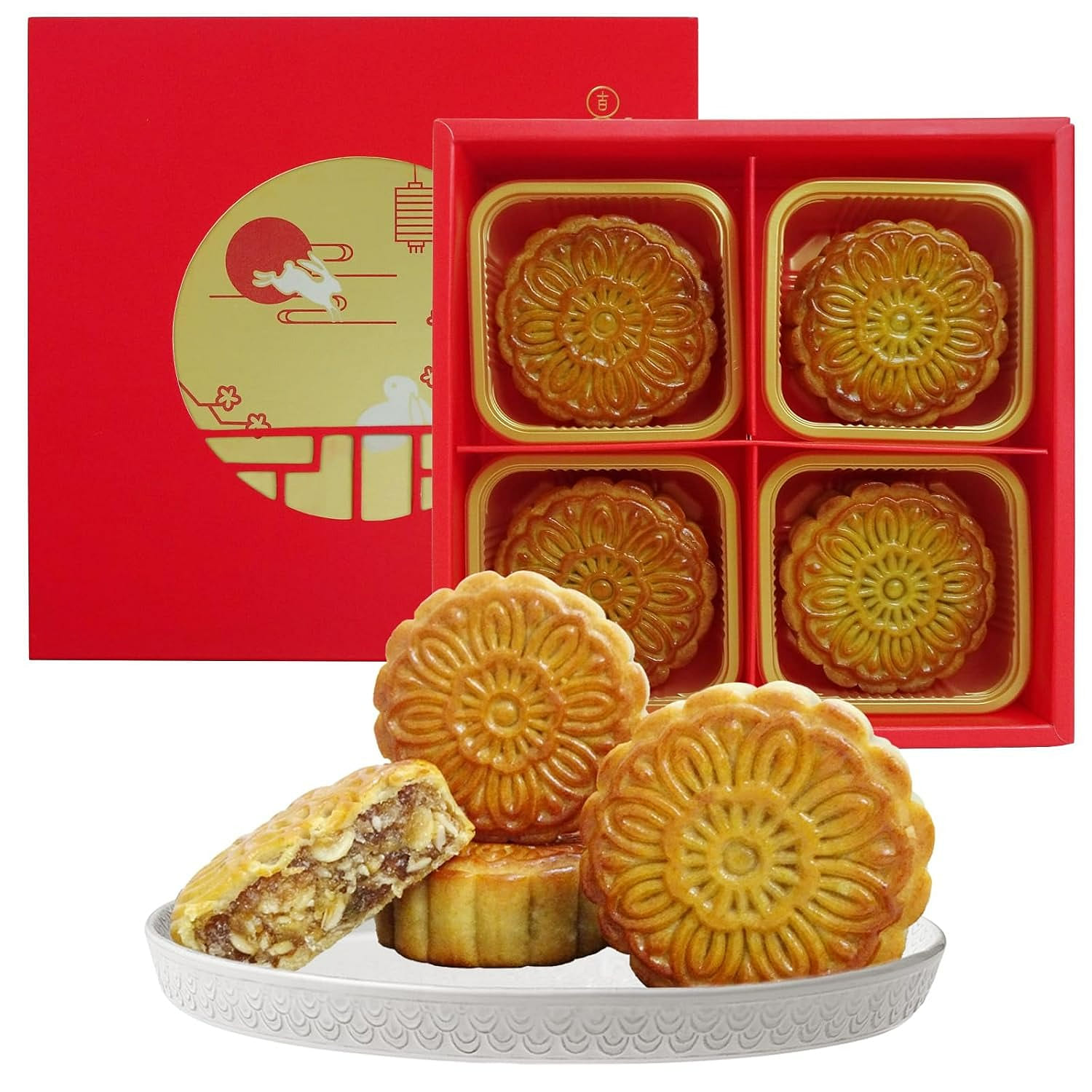 Traditional Cantonese Fiver Kernel Mooncakes 2024 Mid-Autumn Festival Moon Cake 1 箱