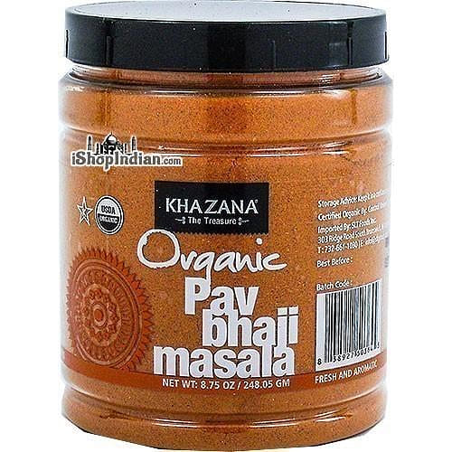 Khazana Organic Pav Bhaji Masala, 8.75 oz jar 8.75 オンス