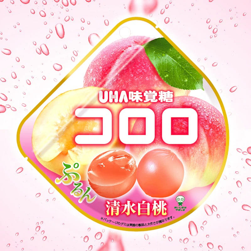 UHA MIKAKUTO White Peach Flavored Fudge GUMMIES 1 pack 1 each 40 กรัม