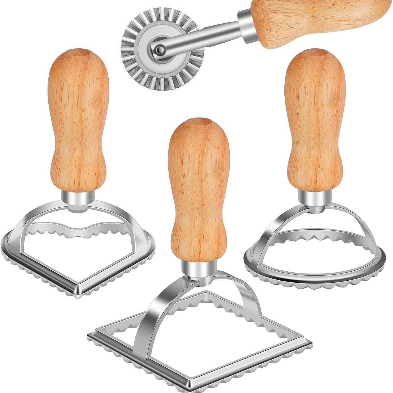 Ravioli Stamp Maker Cutter with Roller (Set of 4) 1 count