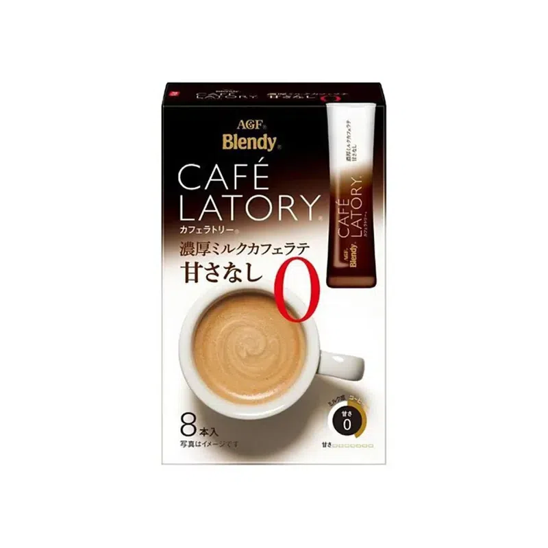 Blendy Instant Cafe Latory - Rich Milk Coffee Without Sugar with 8sticks 88 그램