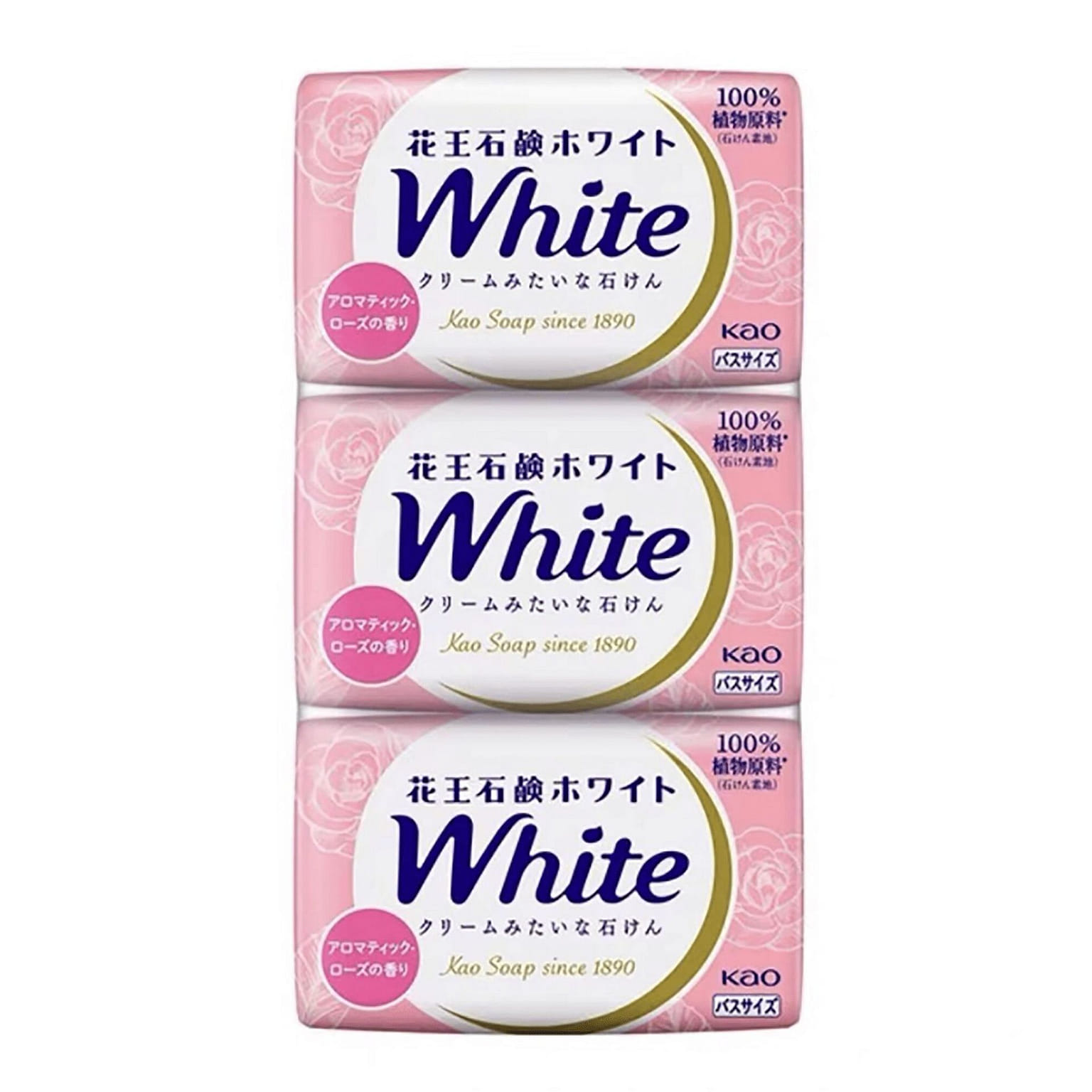 Kao White Soap Aromatic Rose Scent 390g (3pcs) 1 pack