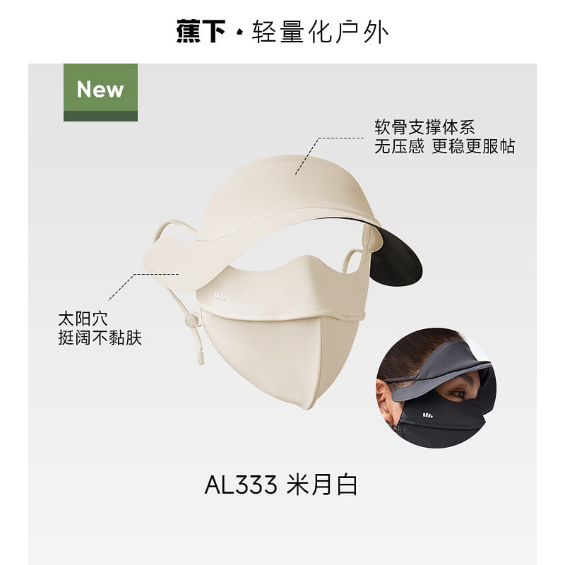 Banana Leaf Women's hat brim sun protection mask, 1 each