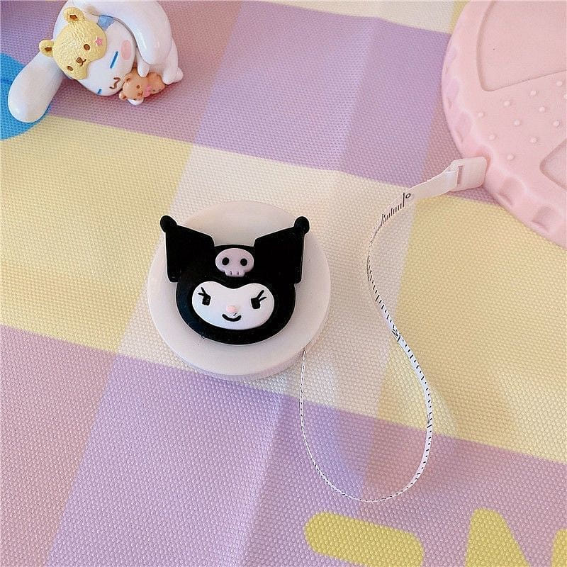 Mini Portable Tape Measure 1.5m Automatic Retractable White Kuromi 1 개입