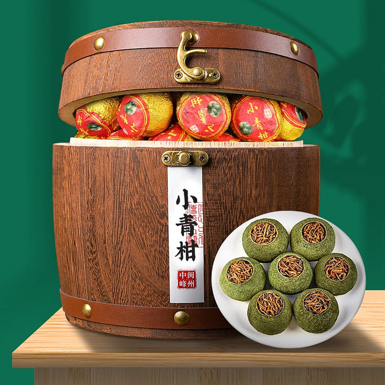 生晒小青柑普洱茶宫廷陈皮柑普茶橘熟茶茶叶500g - Weee!