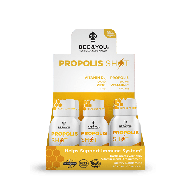 Propolis+VitC+VitD3+Zinc Immune Support Shot x 12 1.69 액량 온스