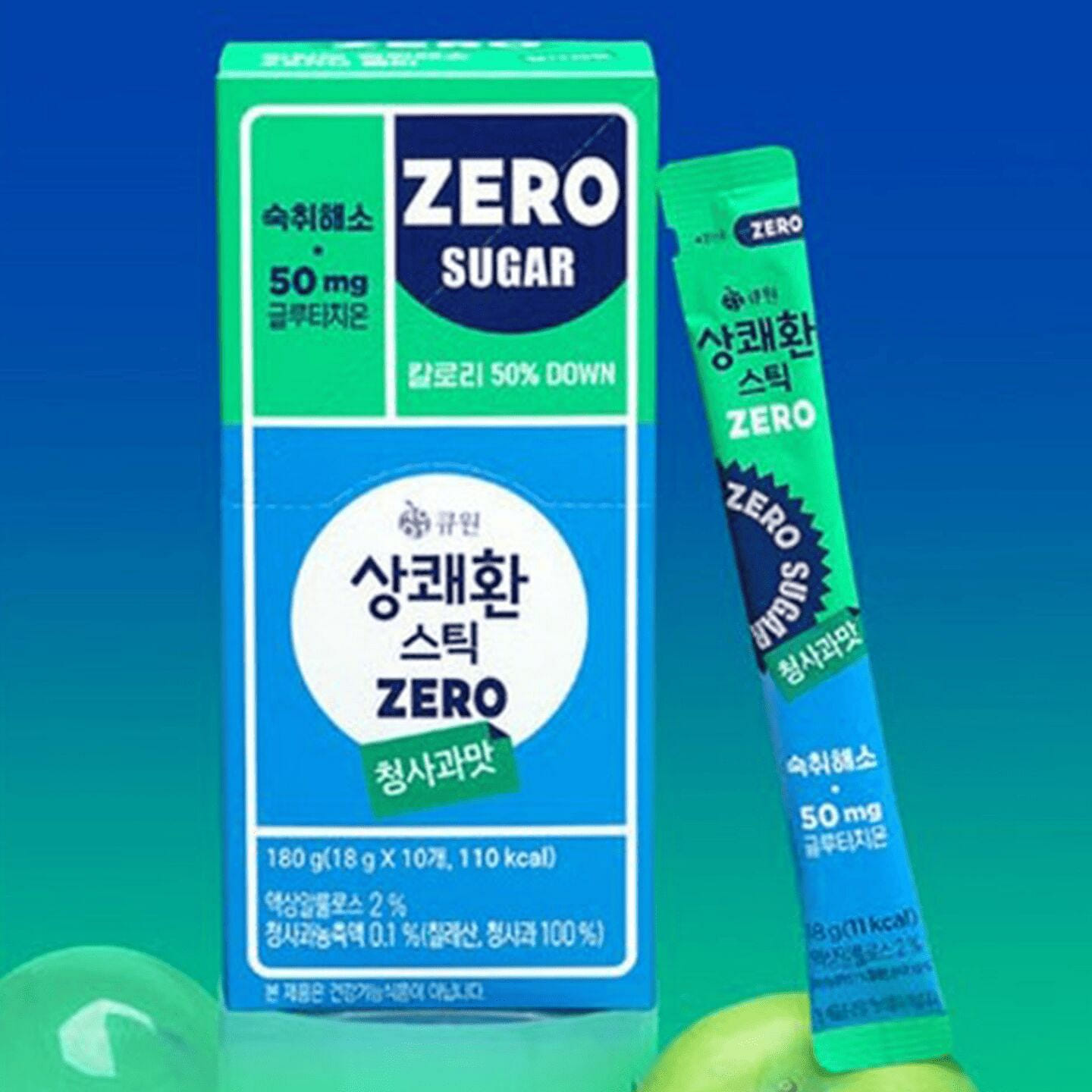 Qone Hangover Relief Jelly Zero Sugar Green Apple 180 그램