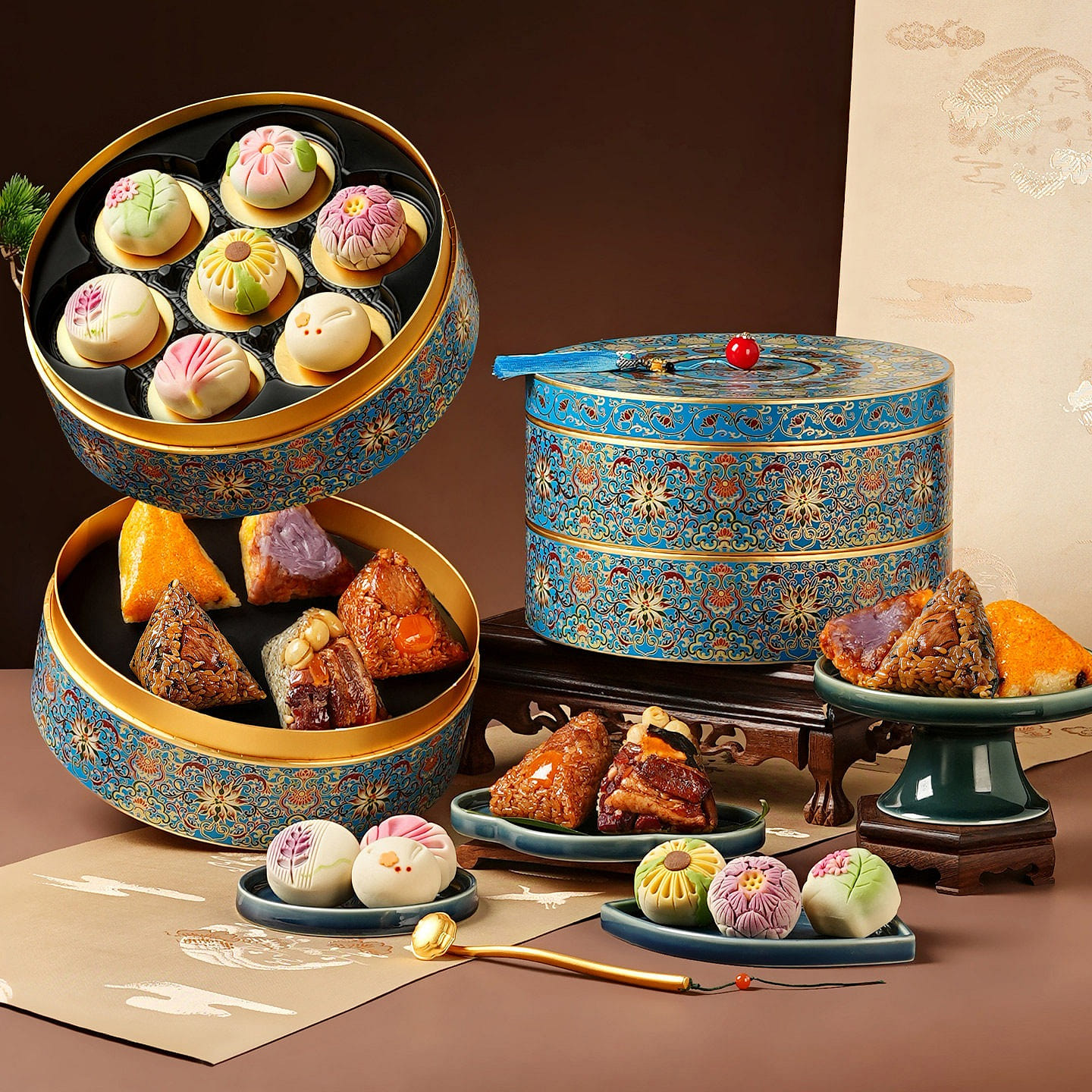 A gift box of royal Zongzi on the scene 885 g