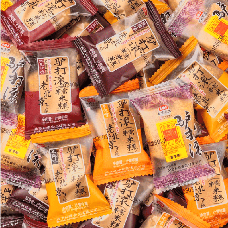 Hongluo Food Donkey Roll Mixed Flavor, Loose 1000g,Approximately 40 Packs 1000 g