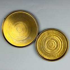 OSARA 纽约 Ibushi 金色直立边缘壁挂开胃菜 Omakase 盘子，直径 8.3 英寸。 1 份