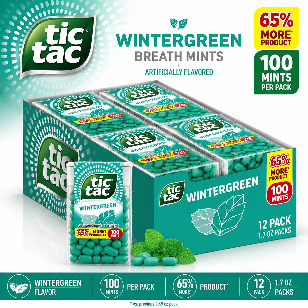 Tic Tac Wintergreen Mints 1.7oz 12pk 1 each