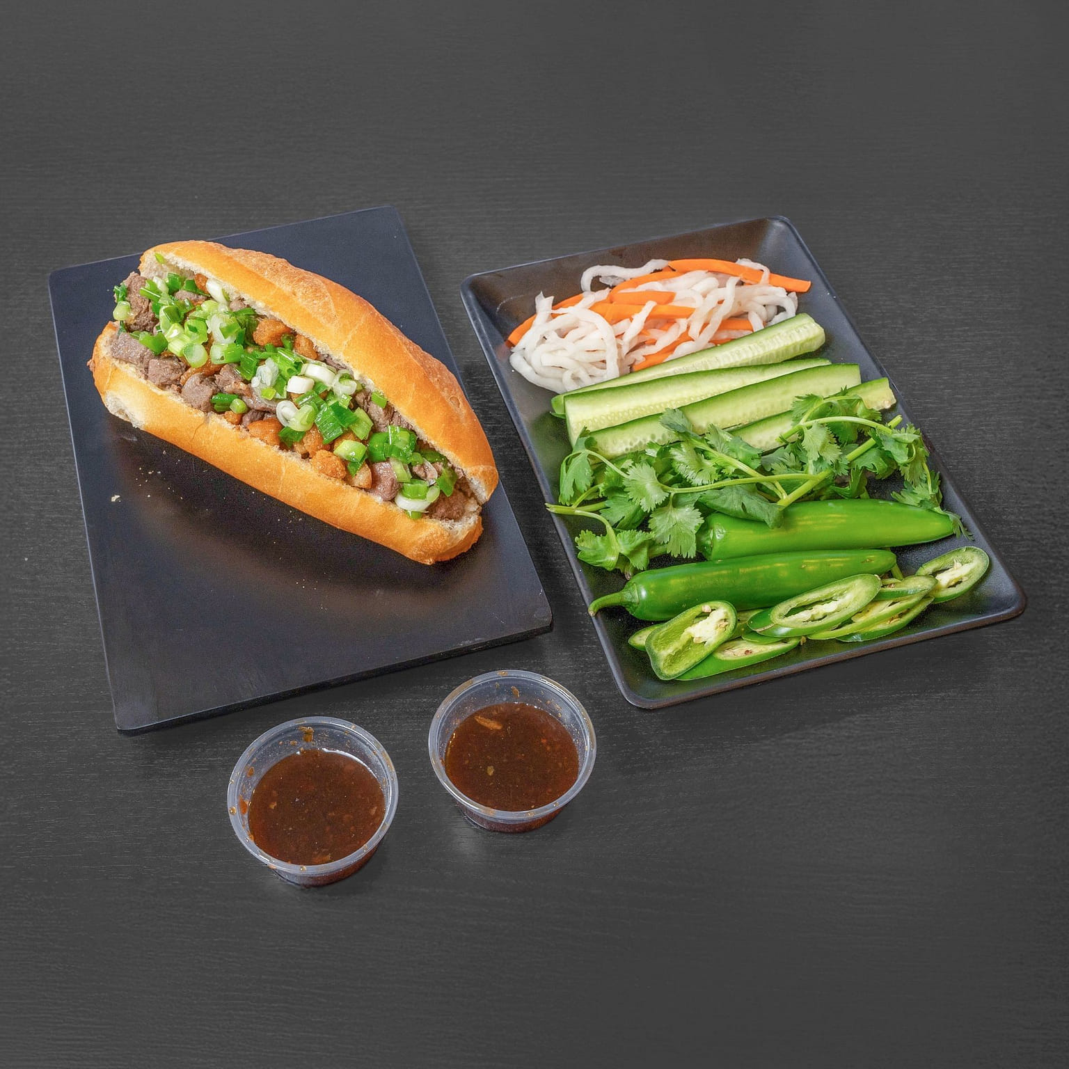 Vietnamese Beef Rib Finger Banh Mi Sandwich. 1 each