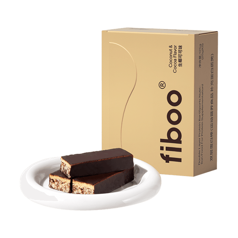 FIBOO Double Protein Bars #Coconut&Cocoa 5pcs 125 グラム
