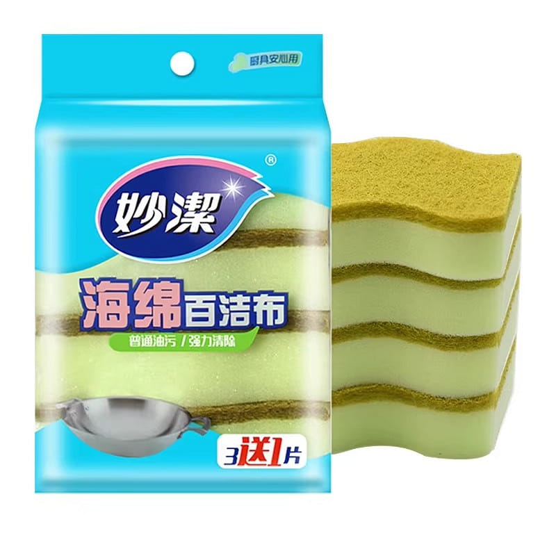 Miaojie Sponge Scouring Pads, Pack of Four*1 35 g