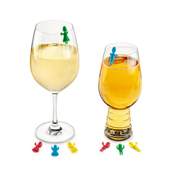 True Zoo Betty 1 Wine Bottle Stopper and 8 Wine Charms, Novelty Wine Gift Set, Silicone, Multicolor 1 份