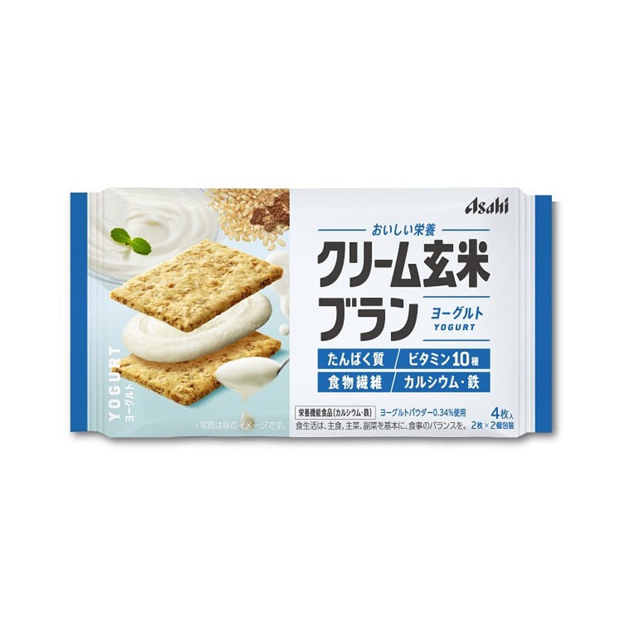 ASAHI Yogurt Brown Rice Sandwich Cookies 4pcs 1 개