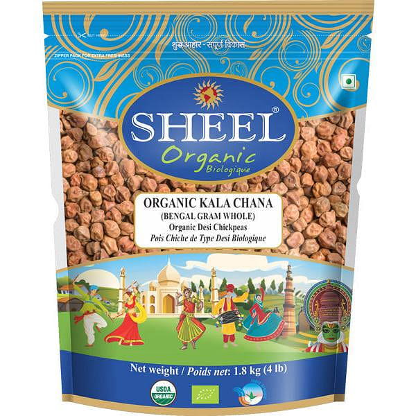 Organic Kala Chana / Bengal Gram Whole - 4 Lb (1.8 kg) 1 each