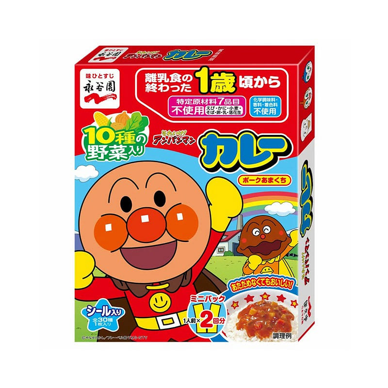 NAGATANIEN Anpanman Mini Curry Pack Mild Pork 100g 1 개