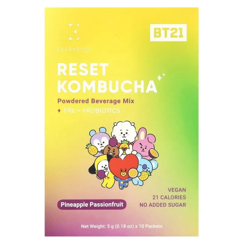 Reset Kombucha, Powdered Beverage Mix 10 개