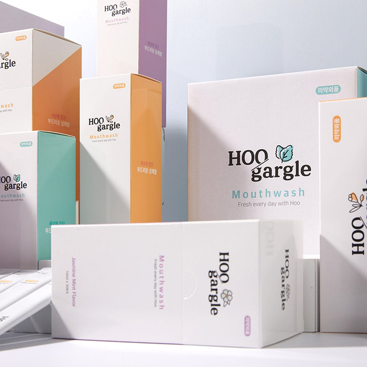 Hoo Gargle Flavored RH2 Mouthwash, Portable Oral Care Jasmine Mint / 15 pk 0 ปอนด์