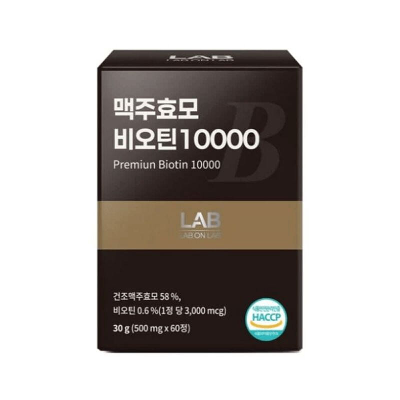 [랩온랩] 정품 맥주효모 비오틴 10000 (500mg) 60 개입
