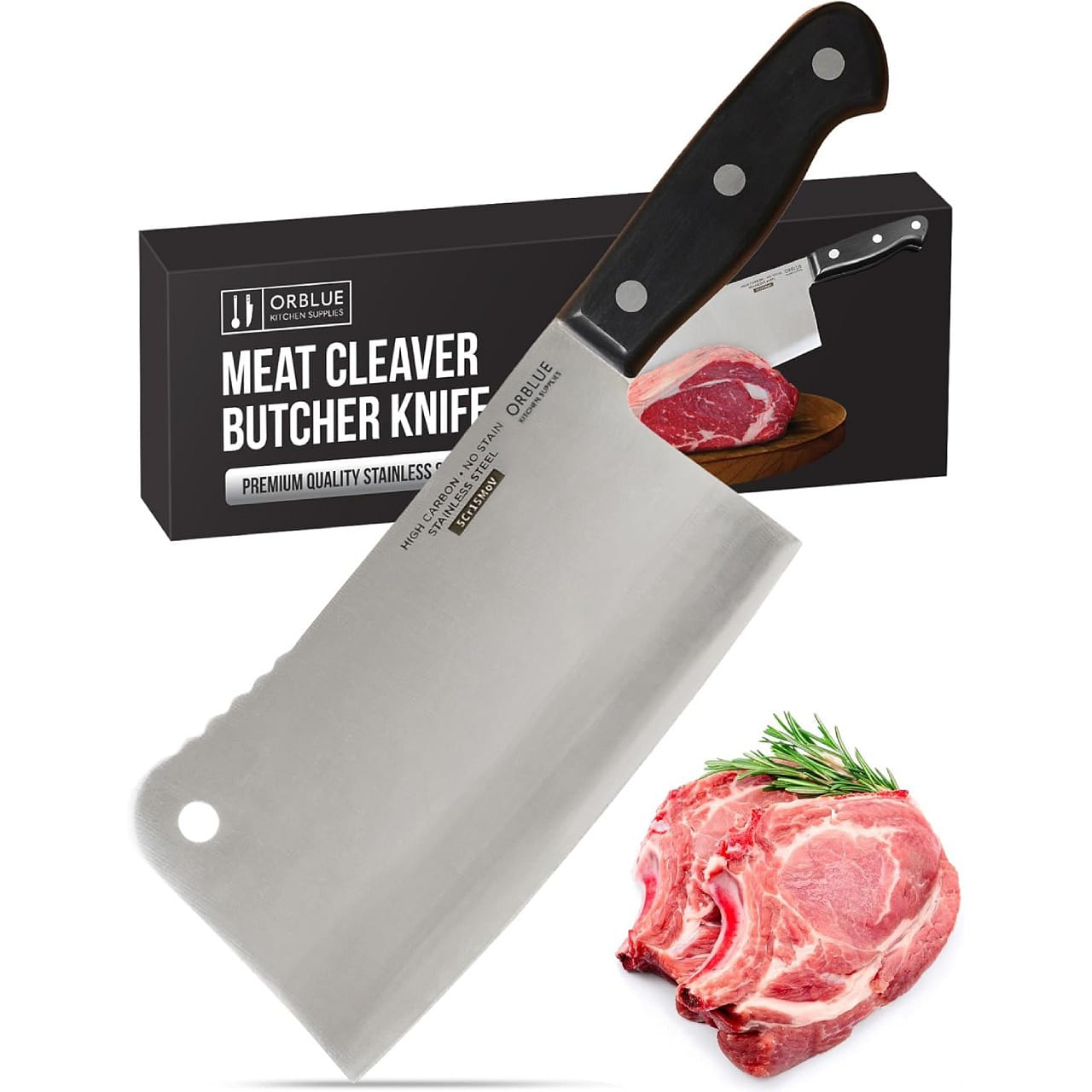 Meat Cleaver - Stainless Steel Chef Butcher Knife 1 개