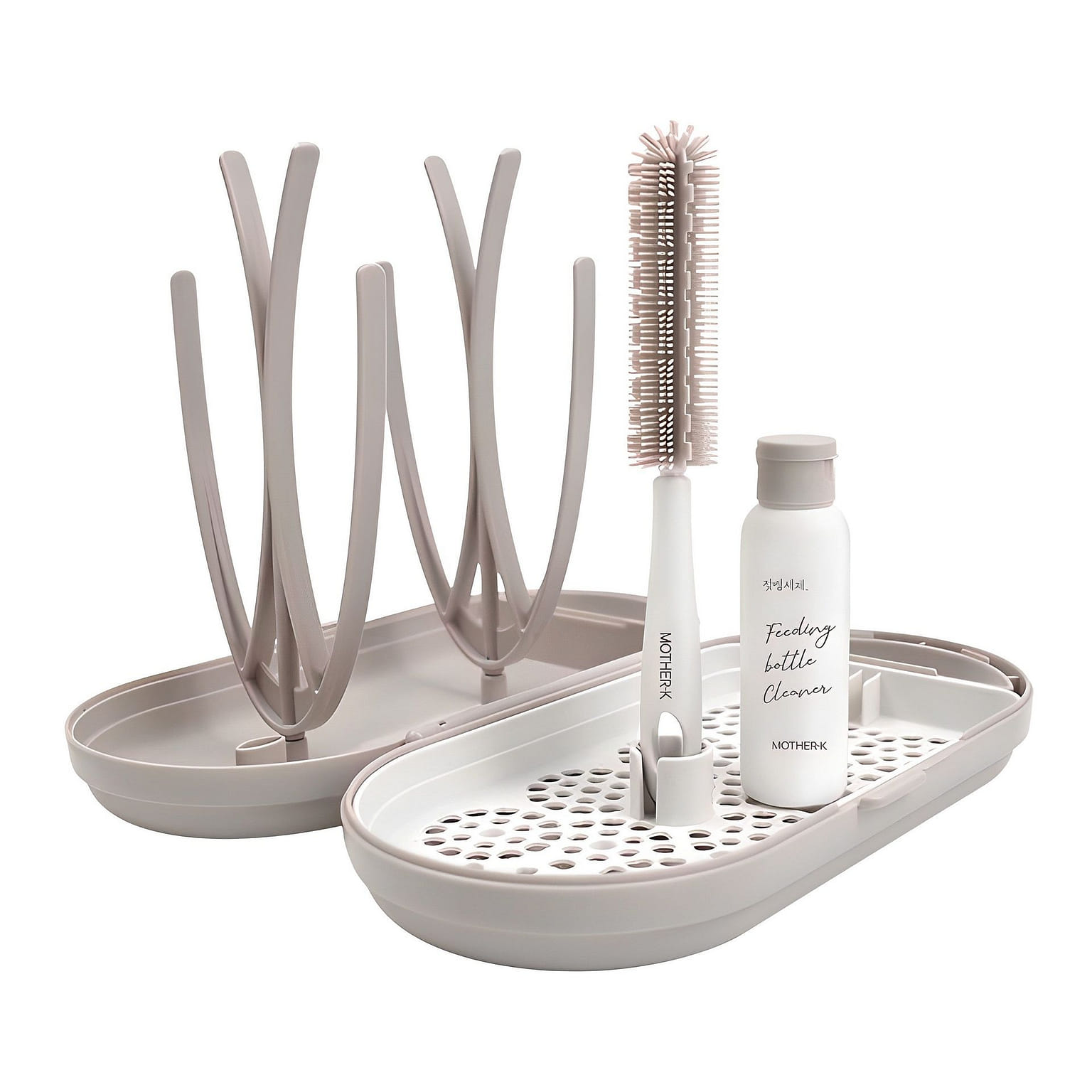 MOTHER-K Portable Feeding Bottle Drying Rack Set (Bottle Brush & Soap Dispenser) 1 個