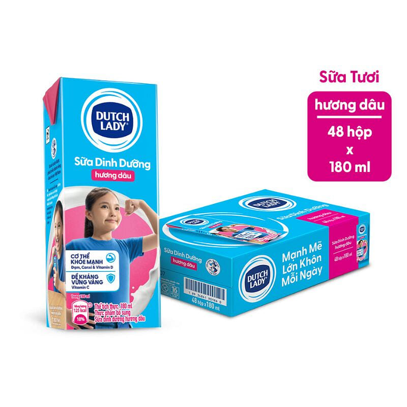 DUTCH LADY STAWBERRY MILK (WHOLE BOX-48CT) 1 박스