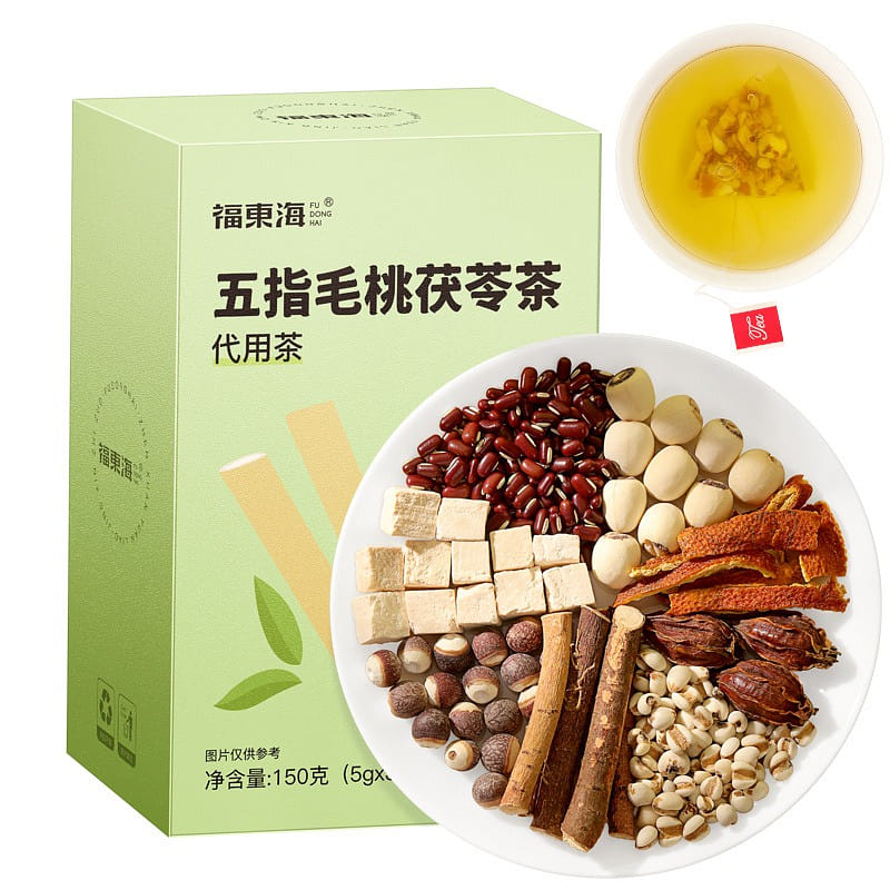 Fudonghai Five Fingers Poria Tea Healthy Spleen and Stomach 150g/box 150 그램