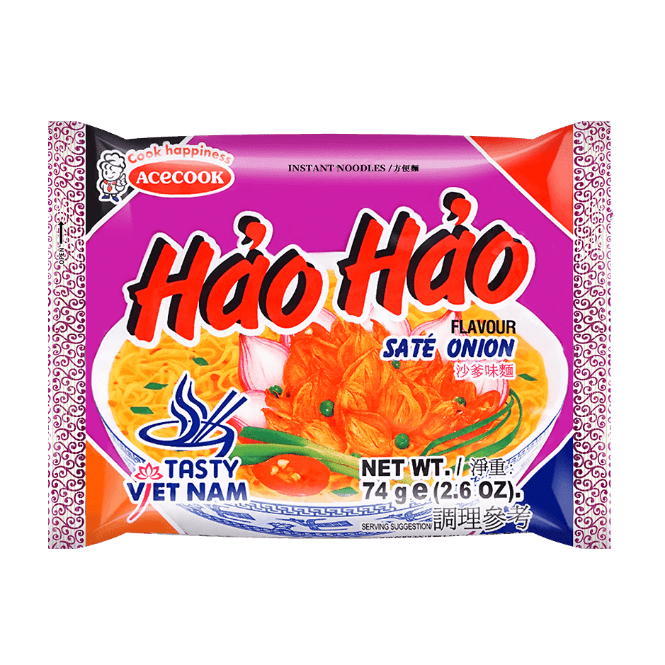 [ACECOOK] Hao Hao Sate Onion Noodle - 1 count 2.6 oz