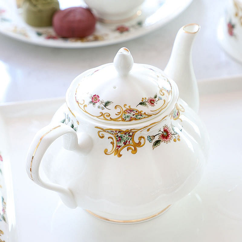 BESTLEAFTEA Elegant English Afternoon Tea China Bone Teapot Coffee pot 1000ml 1 อัน