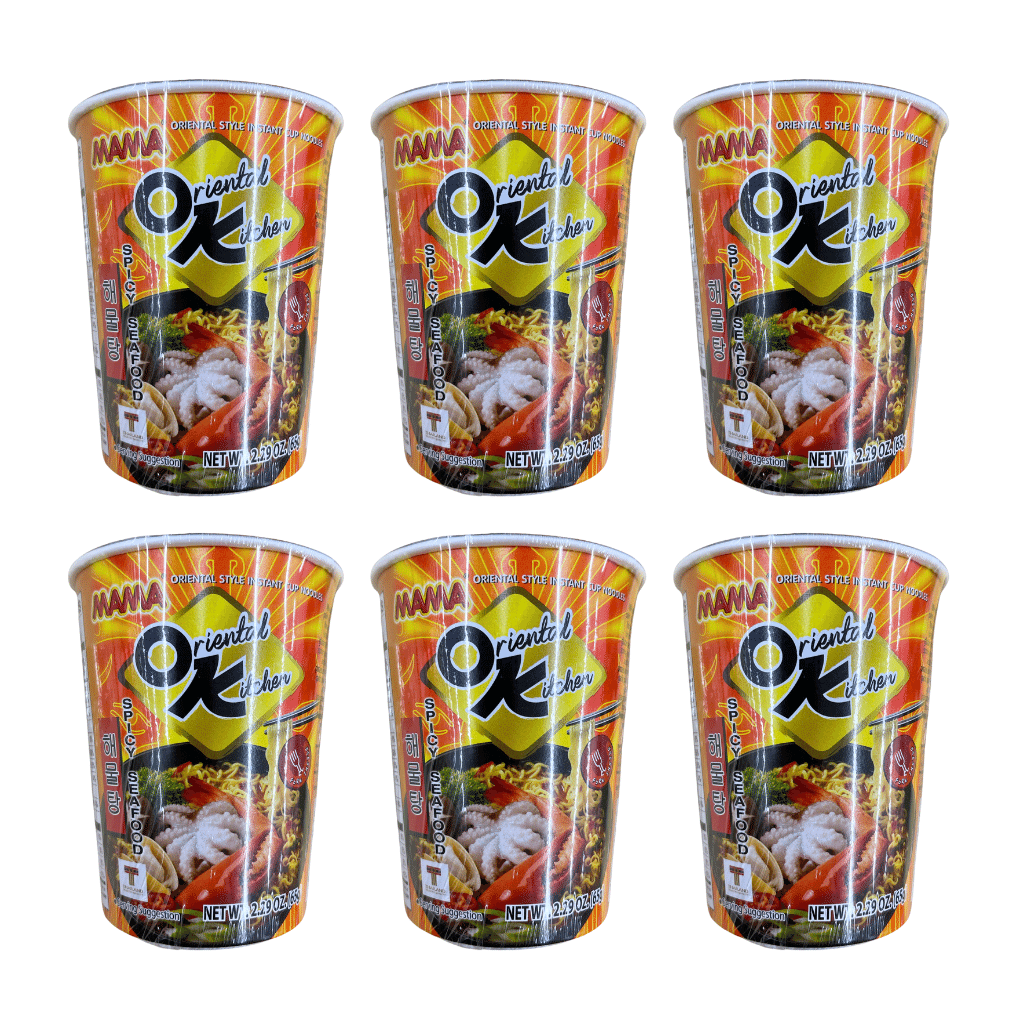 Mama Instant Cup Noodles Spicy Seafood pack of 6 1 개