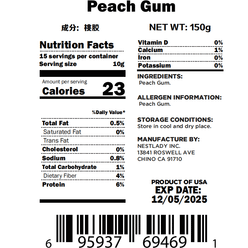 Natural Wild Peach Gum Edible Peach Blossom Tears Tao Jiao 150g / 5.29oz 1 count