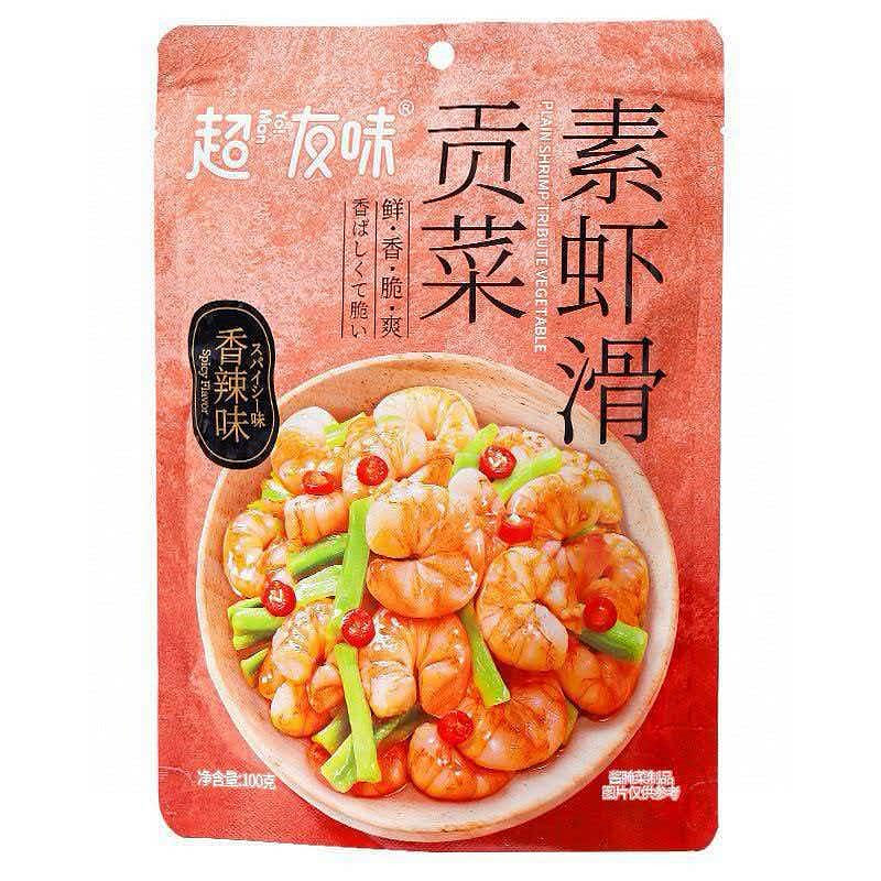 超友味贡菜素虾滑香辣味100g网红休闲解馋零食 100 克