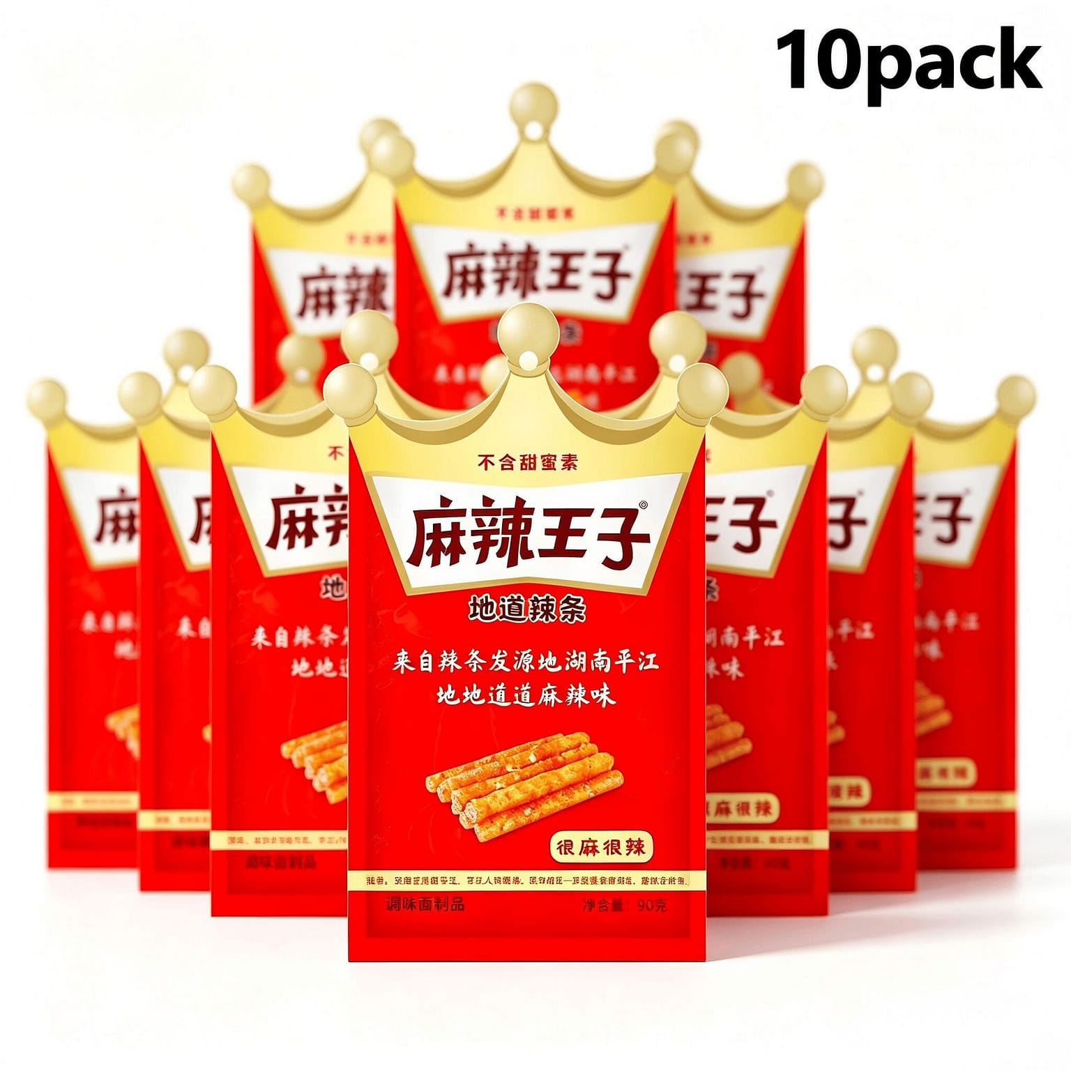 Mala Extra Spicy Latiao - Wheat Snack Sticks 10pc 1 each