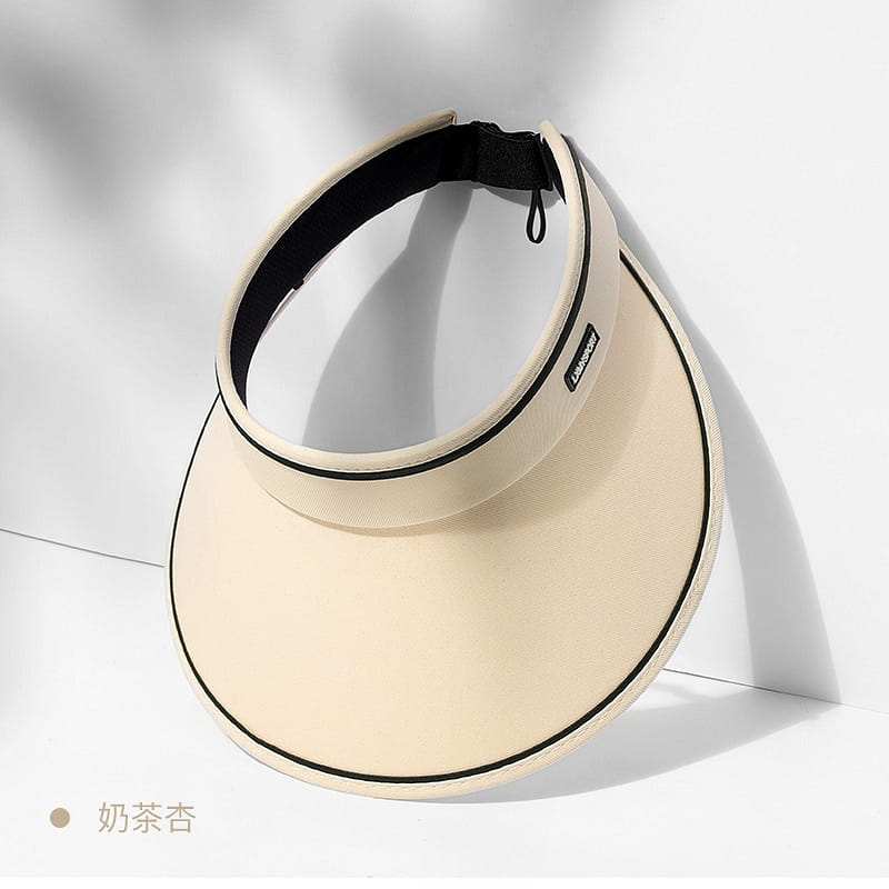 Summer Women's Hollow Top Hat Adjustable Hat Circumference Milk Tea Apricot 1 อัน