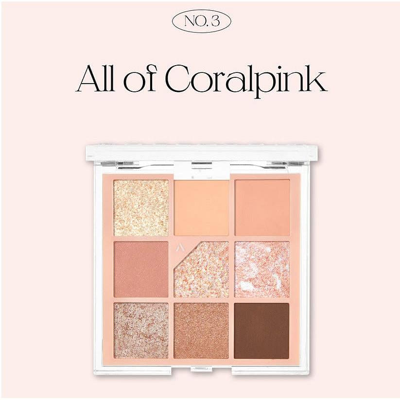 UNLEASHIA Glitterpedia Eye Palette (No3 All of Coral Pink) 6.2 그램