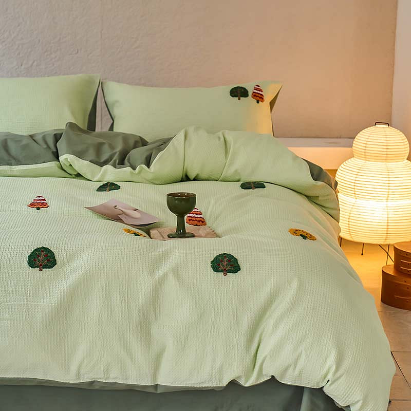 LULLABUY Waffle Dreamland Bedding Set Twin Size Forest Whispers 2000 กรัม