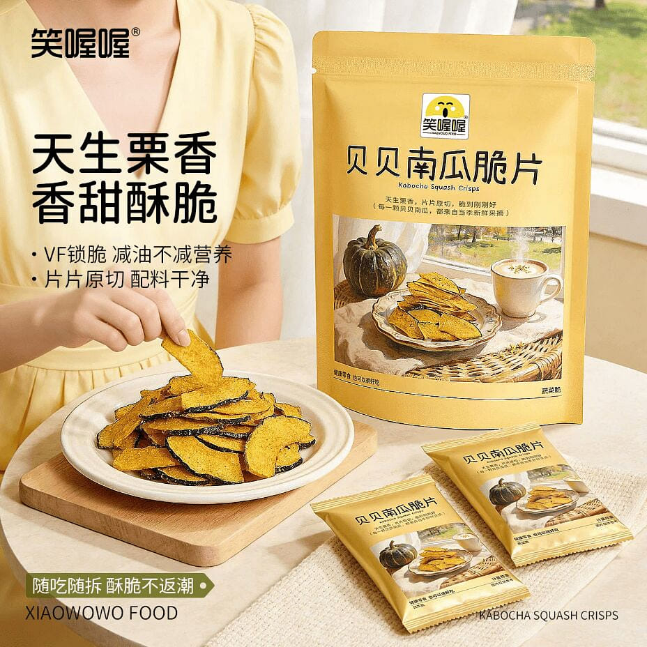 Laughing! Beibei Pumpkin Crispy Chips 208g * 1 bag 208 g