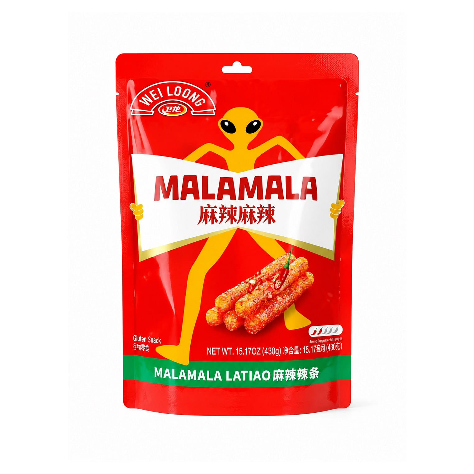 Weilong Spicy Strips Mildly Numbing & Spicy 430g 1 each