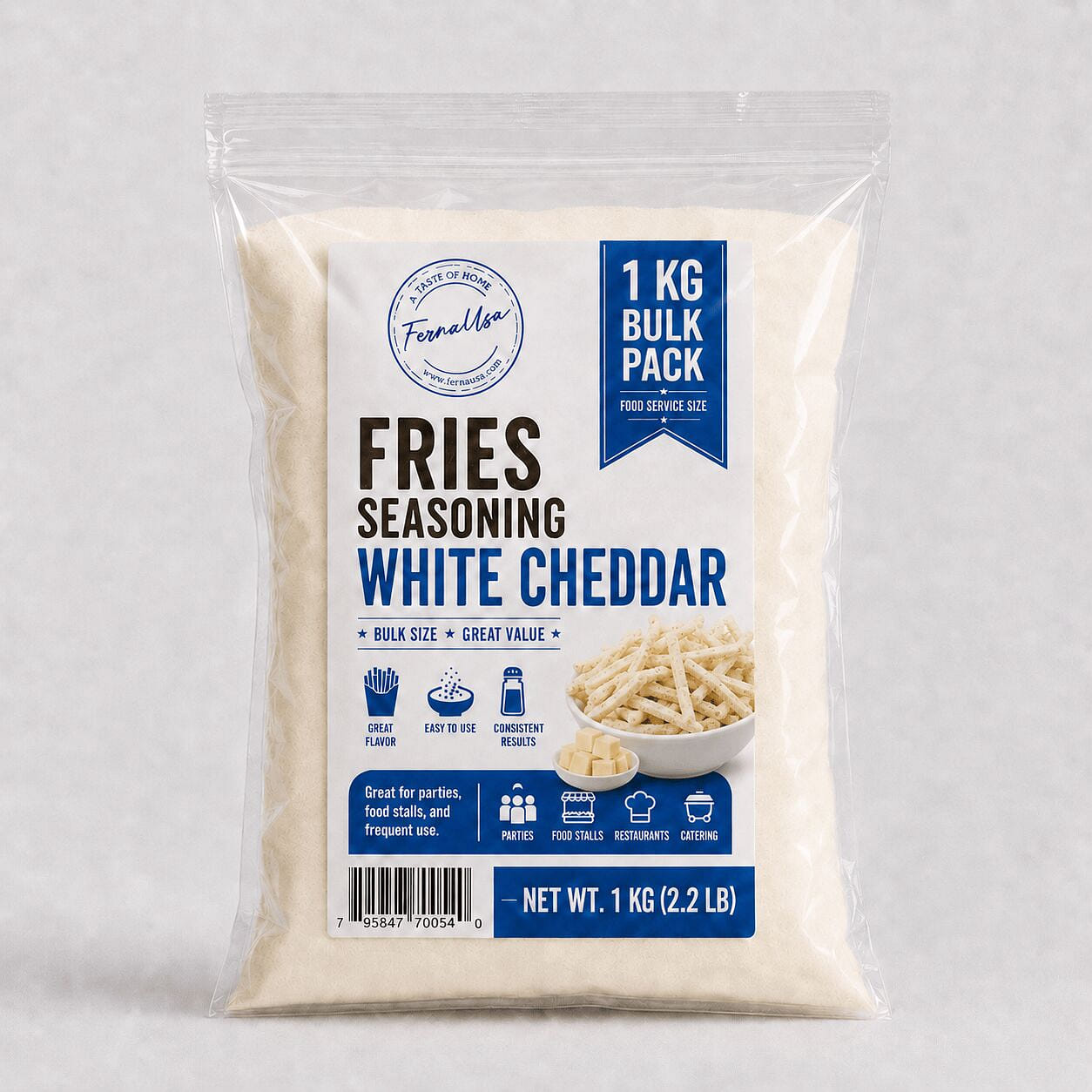 Ferna Filipino Fries Seasoning -White Cheddar 1KG 1000 g