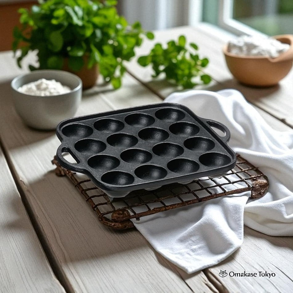 Ishigaki Iron Cast Takoyaki Grill-16 Holes 1310 그램